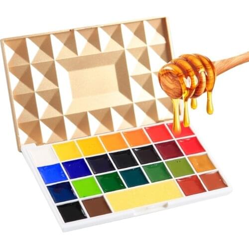 25-color Solid Watercolor Paint Set Portable Travel Small Gold Box Solid Watercolor Hand-painted Master Watercolor Paint
