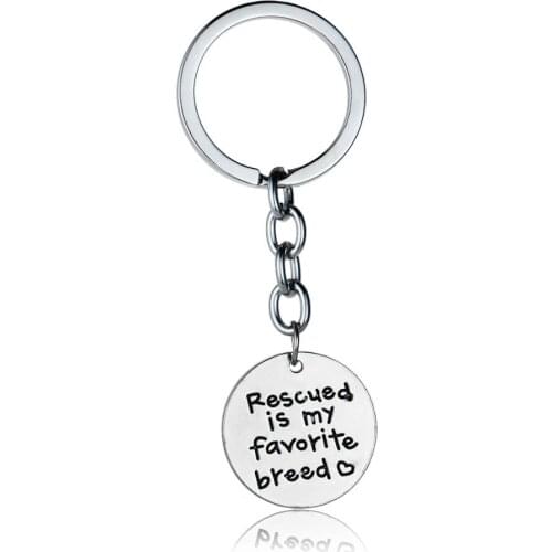 36PC Animals Rescue Keychains Rescued Is My Favorite Breed Keyrings Dog Lovers Women Men Jewelry Veterinary Gifts Key Chains Hot