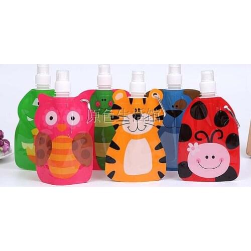 360ML Water Cup for Children Kids Outdoor Cup Folding Cartoon Water Bag Portable Creative Sport Travel Bottle