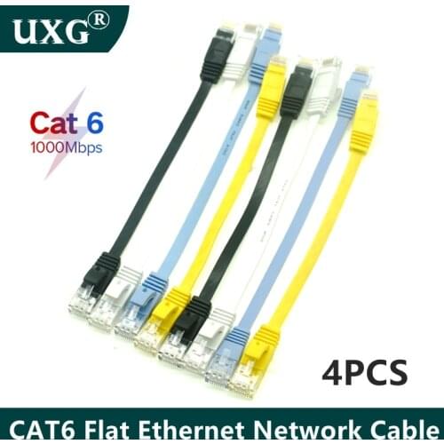 4pcs Cat6 20cm 50cm 1m 3ft 2m 3m 5m 10m 15m 20m 30m cable CAT6 Flat UTP Ethernet Network Cable RJ45 Patch LAN cable