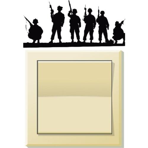 Army Shooting Vinyl Decor Light Switch Decal Decoration Wall Stickers 5WS0243
