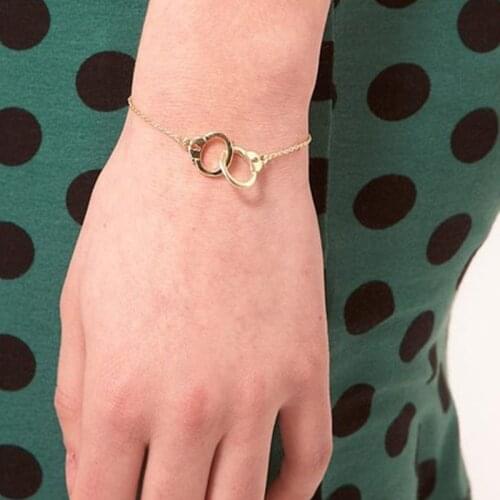 2 handcuffs combination alloy couple creative Couple bracelets friendship rope men and women designer jewelry gift