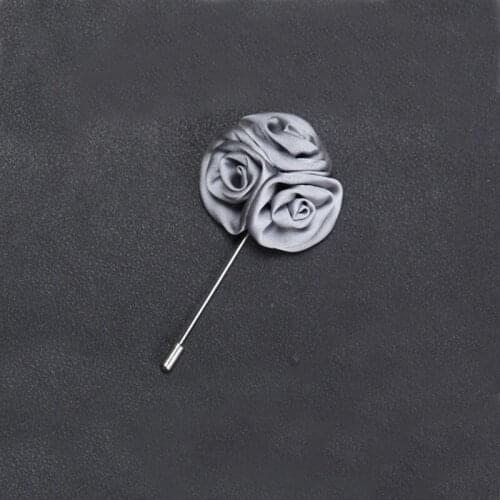 20 Pcs/lot 15 Colors Men Guest Boutonniere Pins Silk Rose Artificial Flower Women Men Brooch Corsage For Clothes Suit Accessory