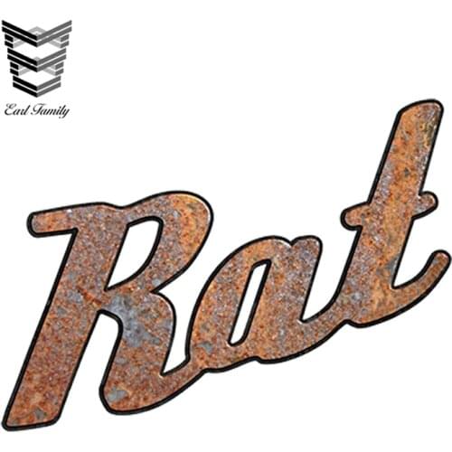 EARLFAMILY 12cm X 9cm Car Sticker Waterproof Graphics Rat Rod "Rat" Decal Vintage Car Emblem Style Car Styling Accessories