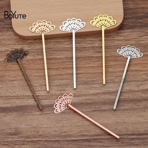 BoYuTe (50 Pieces/Lot) 20*25MM Filigree Hair Barrette Factory Supply Retro Hair Accessories DIY Handmade Materials