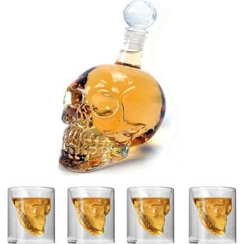 KHGDNOR Skull Glass Shot Whisky Wine Crystal Bottle Cups 25ml 75ml 150ml 250ml Transparent Wine Drinking Cups