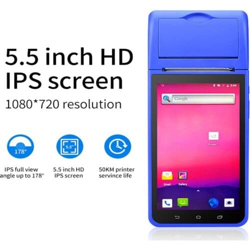 New Design Android Handheld Pos PDA Built-in 58mm Printer With 5.5 Inch Touch Screen
