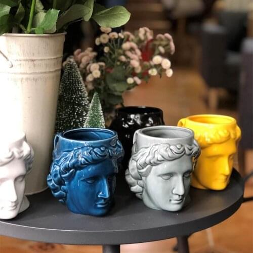Ceramic David Head Mug Large-capacity Ancient Greek Apollo Sculpture Cup Office Personalized Coffee Cup Desktop Decoration