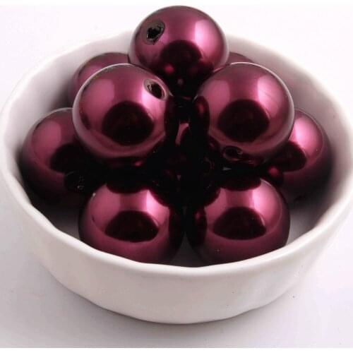 Kwoi vita A42 wire red color hot sale 20mm acrylic Imitation Pearl beads 100pcs a lot for kids Beaded Jewelry