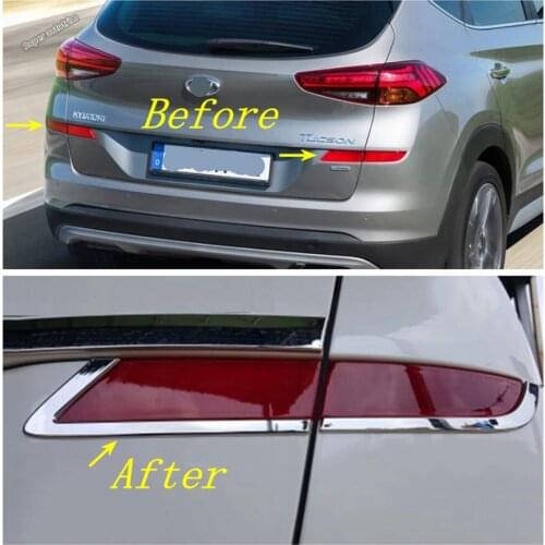 Lapetus Auto Rear Tail Fog Light Lamp Frame Cover Trims Car-Styling Accessories ABS 4Pcs Fit For Hyundai Tucson 2019 2020