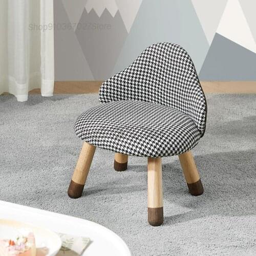 Cute Creative Childrens Low Stool Living Room Bedroom Household Stool Small Bench Back Chair