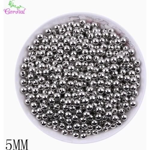 Fashion Bead Accessories 1000pcs/lot 4mm 5mm 6mm 8mm Sliver Bead Spacer Bead Spacers For Handmade Charms Bracelet Jewelry