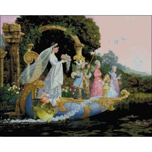 Beautiful The Bride On Board Top Quality Cross Stitch Kits Sewing Kit Crafts 14CT Unprinted Embroidered Handmade Art Set Deco