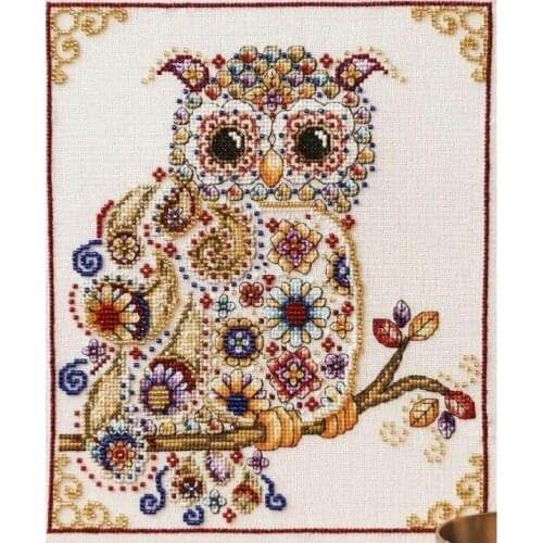 Embroidery Cross Stitch Kit Patterns 11CT 14CT Needlework DIY DMC Counted Cross Stitch Kits Flower Bead Owl 30-34