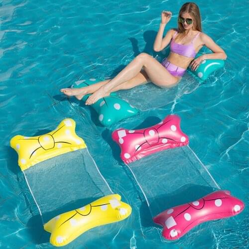 Inflatable Float Bed Water Hammock Recliner Swimming Pool Floating Chair Foldable Sleeping Mat Beach Party Toy