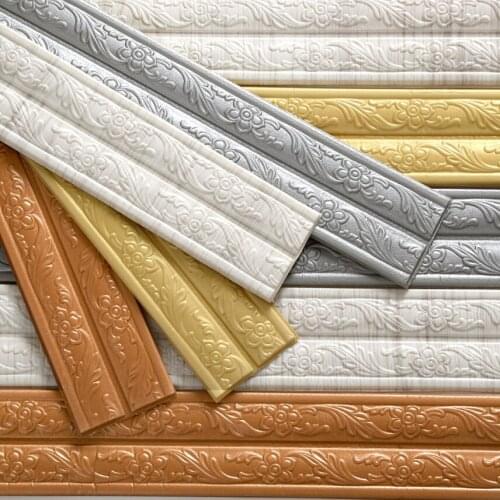 Wall Trim Line Skirting Border Flower Pattern Waist Line Ceiling Wall Edge Strip Waterproof Self Adhesive Wallpaper Border Home