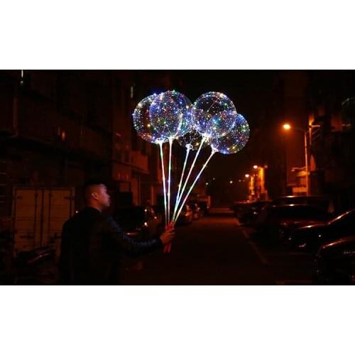 New LED Balloons Bobo Balloon Each set includes 18inch Led Balloon + 80cm Rod +3 m Led line and handle battery box 50 set SN166