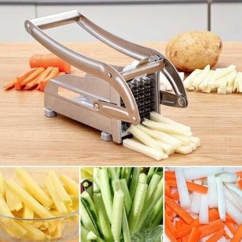 New Potato Cutter Fruit Vegetable French Fry Chopper Tool with 2 Blades Manual Cutter Potato Peeler Tool Kitchen Accessories