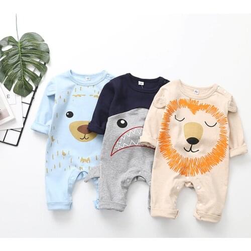 2020 TALLOLY European and American autumn cotton baby clothes animal cartoon print one-piece baby cute long-sleeved romper
