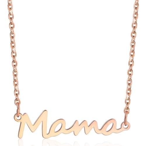 Mama Letter Necklace Mother Love Metal Pendant Jewelry Choker Necklace for Moms Mothers Day Good Gifts