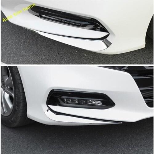 Lapetus Front Fog Lights Lamp Eyebrow Strip Protection Corner Cover Trim Exterior Refit Kit For Honda Accord 10th 2018 - 2021