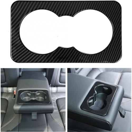 Suitable for Jaguar F-Pace X761 XE X760 XF X260 ABS carbon fiber rear seat water cup seat cover trim strip auto parts