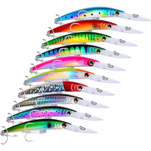 1pcs 17cm 27g Big Fishing Lures Floating Laser Minnow Hard Crankbait Fishing Wobbler with BKB Treble Hooks Bass Bait Pesca