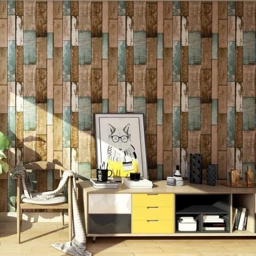 Self-Adhesive 3D Decoration Vintage Peel and Stick Wallpaper,Planks for Walls Removable Panel Interior Film