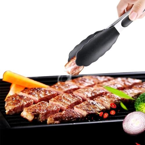 Silicone food clip Stainless steel barbecue clip for high temperature and antiskid food Steak clip