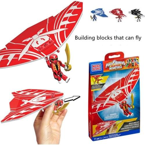 Mega Bloks Power Ranger Air Glider Super Posable Figure Build and Fly Building Blocks That Can Fly Childrens Birthday Gifts