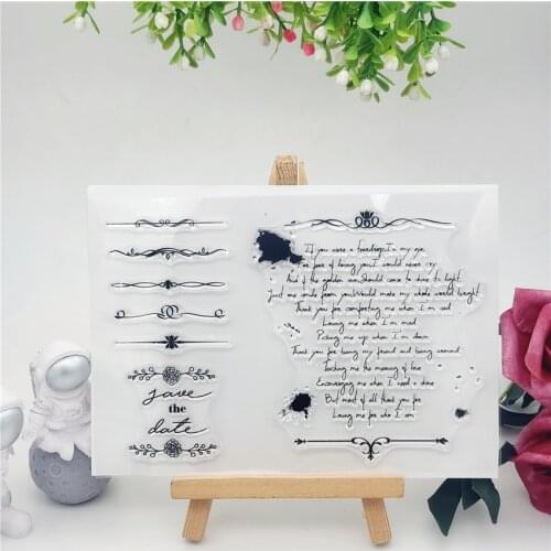 11x16CM Love poems Transparent Seal Clear Stamps Silicone Seal Roller Stamps DIY Scrapbook Album / Card Production Easter