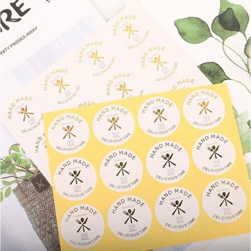 120Pcs/lot Round Candy box Sealing stickers DIY handmade gift Hand account notes Multifunctional Adhesive Stickers