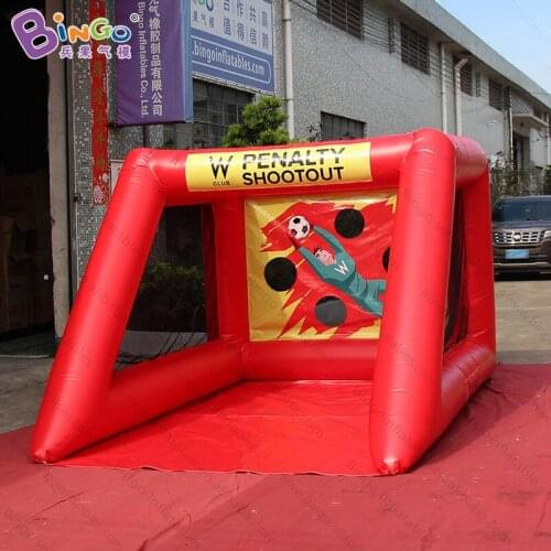 2.5x3.5x2 meters inflatable shootout game / red portable football goal / inflatable football soccer goal toys
