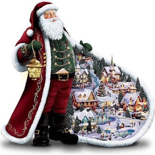 2021 DIY Santa Claus Cross Stitch Embroidery 11CT Kit Craft Needlework Set Christmas Cotton Thread Canva Printed Home Decor