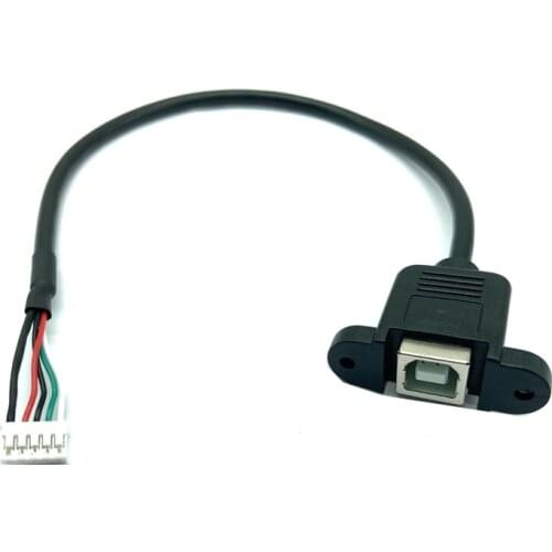 5pcs 20cm 0.2m USB 2.0 Type B Female socket Printer Panel Mount to Pitch 2.0mm 5pin Housing PCB Motherboard Dupont Cable