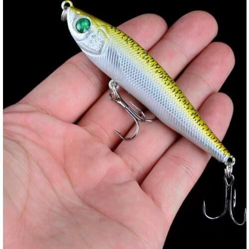 8cm/15g Artificial Sinking Pencil Anti-Corrosion Plastic High Quality Fishing Bait 3D Eyes Freshwater Fishing Lure Hard Bait