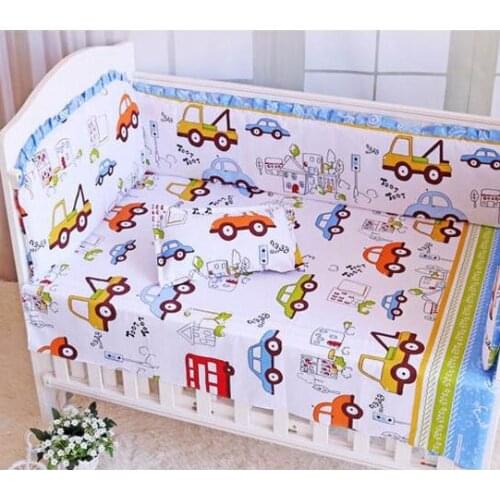 Promotion! 6/7PCS Baby Bedding Set Character Images Soft Crib Bedding Set ,120*60/120*70cm