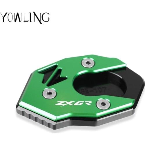 Motorcycle CNC aluminum Side Stand Enlarge extension For KAWASAKI ZX6R 2009 2010 2011 2012 2013 2014 2015 2016 2017-2019 ZX6R