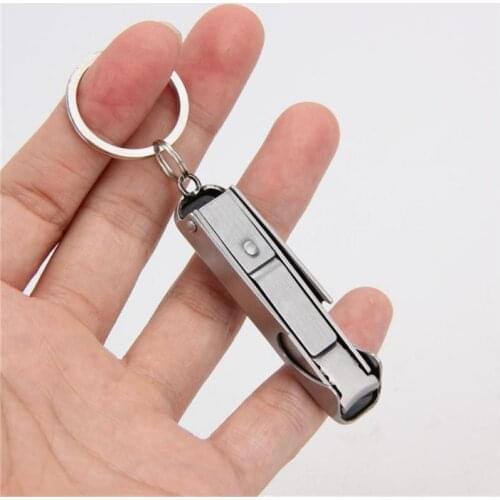 1 Pc Portable Key Chain Ultra-Thin Bottle Opener Nail Clipper 2 In 1 Keychain For Men Women Creative Accessories