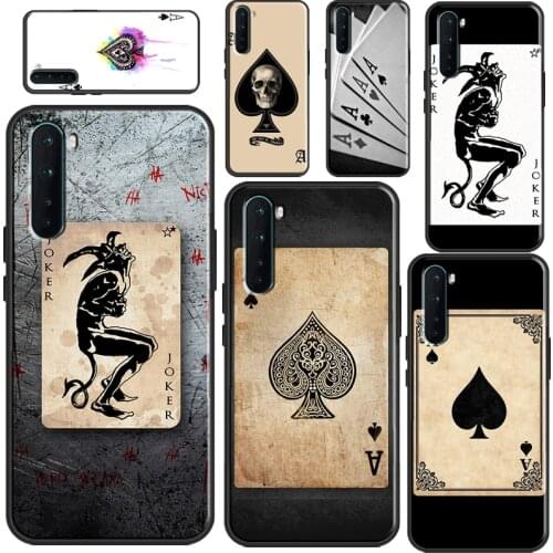Ace of spades Poker Card Case For OPPO Realme 8 Pro 6 7 Q3 Pro GT Neo C3 C15 C21 Cover For OnePlus 9 8 Pro 8T Nord