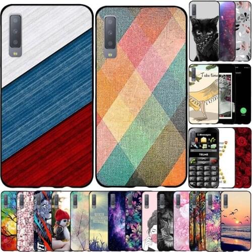 Case For Samsung Galaxy A7 2018 Case Silicone Transparent Back Cover For Samsung Galaxy A7 2018 Case Bumper Soft Coque Cute Cat