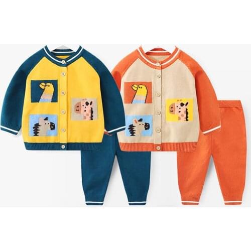 Baby color contrast sweater set 1