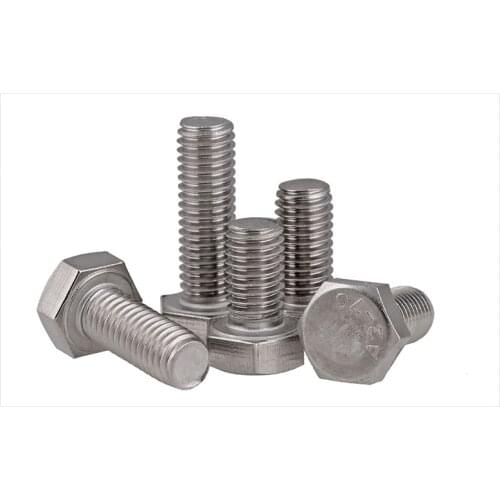DIN933 304 stainless steel screws full thread screw M14 M16 screws External hex screws 304 bolt