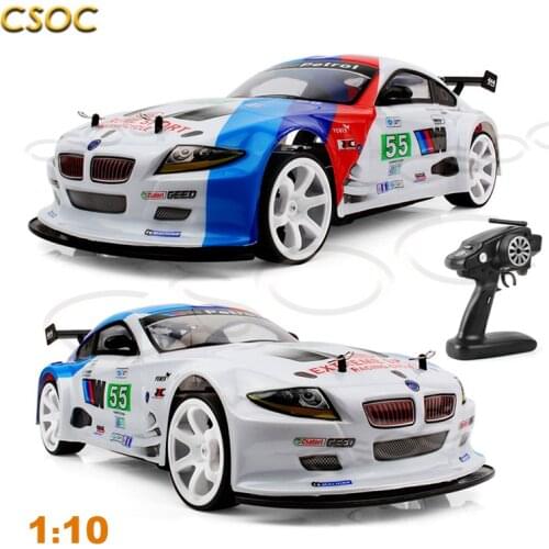 CSOC RC Drift Cars 45-70km/H 1/10 Remote Control Racing Toy One-click Acceleration in Double Battery Big Off-road 4WD for Adults