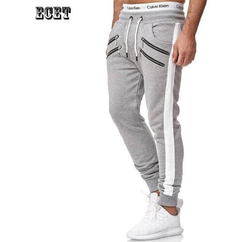 Joggers street street clothing trend fashion mens trousers brand casual pants fitness sports pants multi-pocket zipper trousers