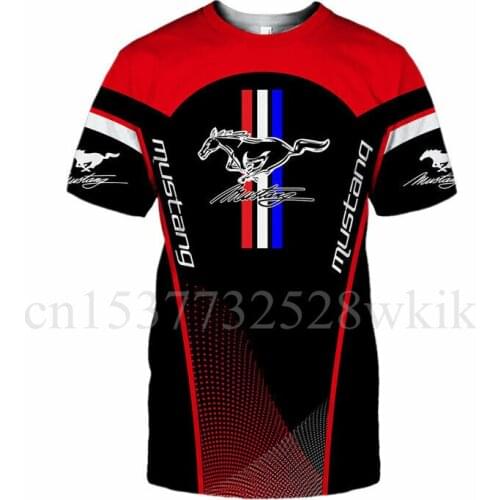 2021 Summer New Mustang Mens TShirt Harajuku Oversized T-shirt 3D Anime Graphic Tee High Quality Casual Round Neck Short Sleeve