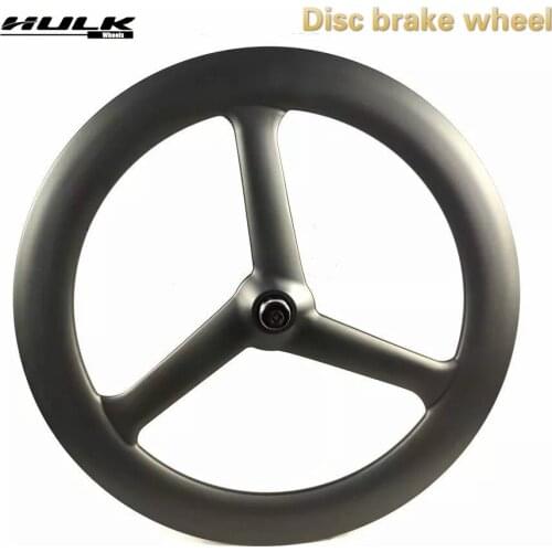 HULKWHEELS 700c Carbon 3 Spokes disc brake carbon Wheel TLR For Road Track Triathlon Time Trial Bike Wheel gravel cyclocross