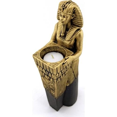 2 PCS Egypt Pharaoh Tea Light Candle Holder home decor Tutankhamun Gold Mask