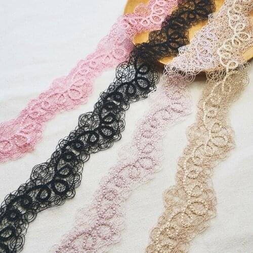 2Meters Dark Pink Lace Fabric Handmade Trim Patchwork Water Soluble Hollow out Ribbon DIY Garment Sewing Accessories 58mm Width