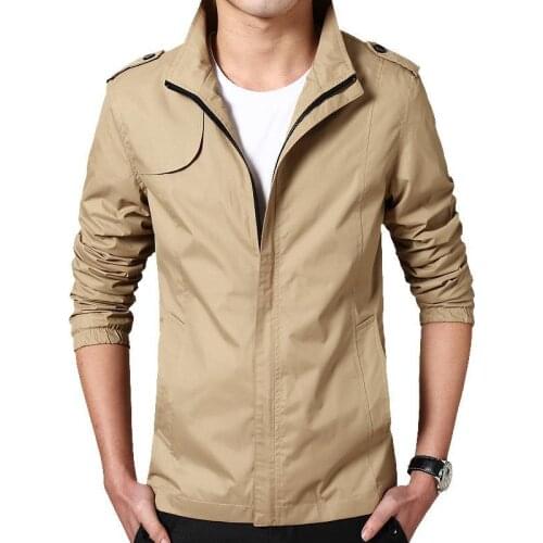 Mens Jacket Casual Light Weight Water Resistance Coat for Men Autumn and Spring